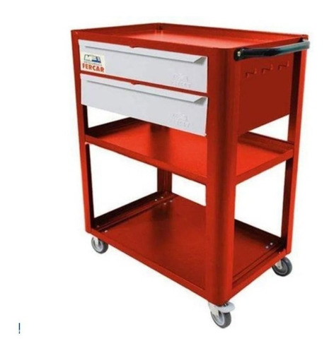 Imagem 1 de 1 de Carro Porta Ferramentas Com 2 Gavetas Para Oficina Vermelho