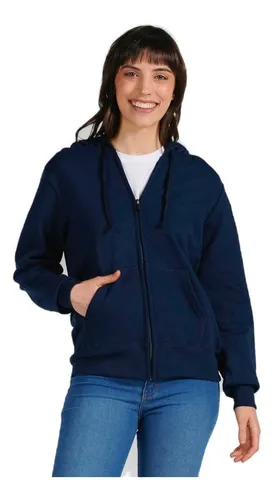 Sudadera capucha clásica mujer color azul royal