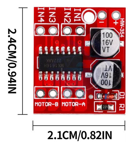 2 Piezas Puente H Mx1508 Mini L298n Doble Pwm Driver Motor
