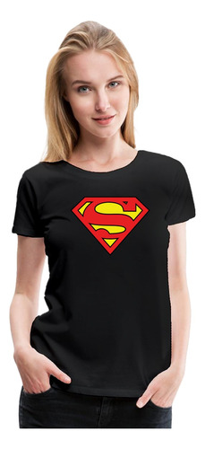 Polera Superman Superheroe Algodon  Mujer/niña