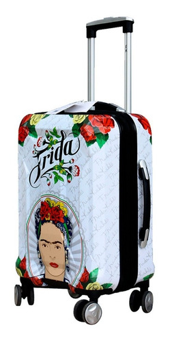 Imagen 2 de 6 de Set De 2 Maletas De Viaje De Frida Kahlo Blanco Ml-fr20803