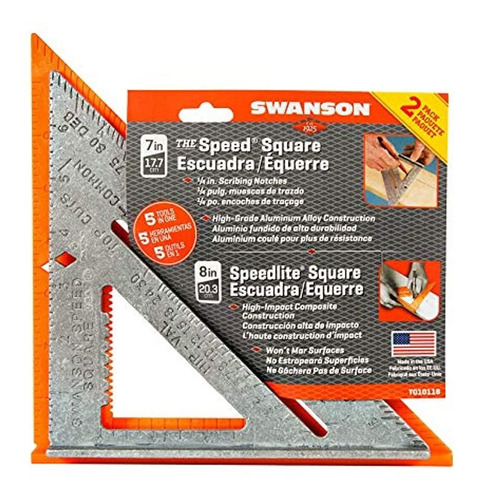 Swanson Tool Co Inc T010118 Pack 2 Value Pack 7in Speed Rrsq