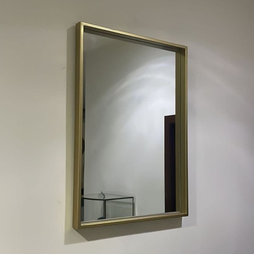 Espejo Rectangular 50 X 70cm Con Marco De Metal Marco Dorado