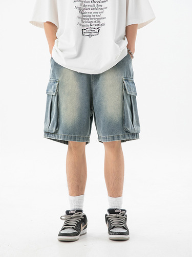 Pantalones Cortos De Mezclilla Elásticos Para Hombre