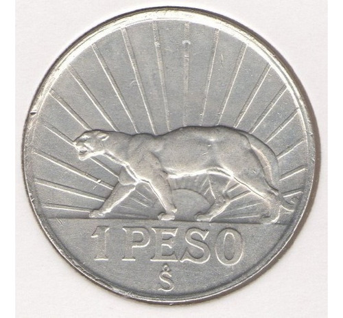 Moneda Uruguay 1 Peso 1942 Km 30 Puma Plata 720 Kj