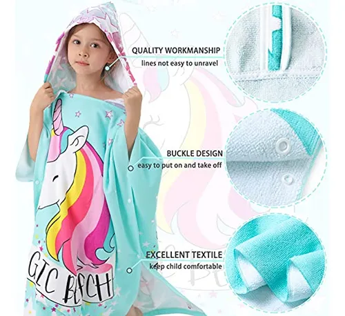 Novforth - Toalla De Bano De Unicornio Para Ninos Pequenos,