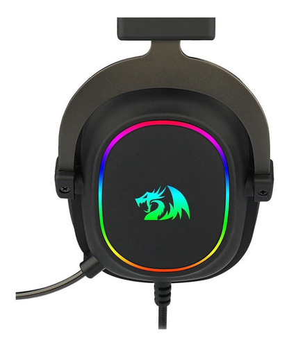 Auriculares gamer Redragon Gamer Zeus X H510-RGB negro con luz rgb LED