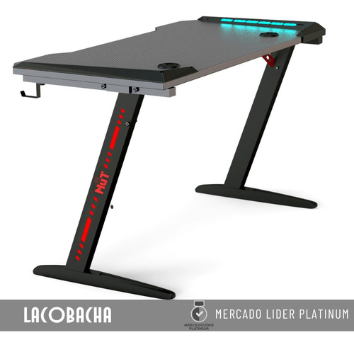 Escritorio Gamer Mut Z5 110x60x74 Cm Con Led
