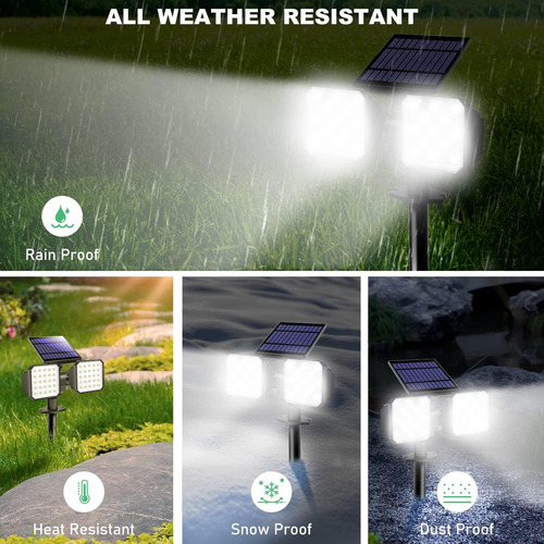 Kasonic - Paquete De 2 Luces Solares Para Exteriores, Focos