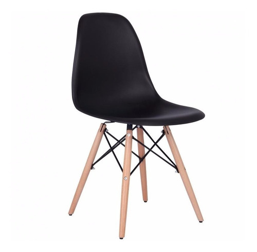 Imagen 3 de 3 de Set 4 Sillas Eames Blanco/negro - Envíos En 3 Días!