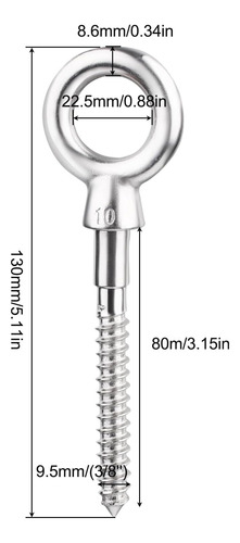 Ganchos De Ojo Inoxidable 316 Para Soporte De Hamaca