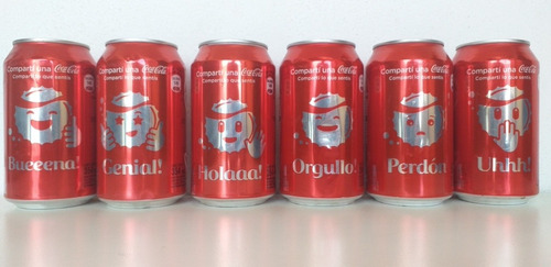 Coca Cola Lote De 6 Latas Diferentes Serie Emoticones (186)