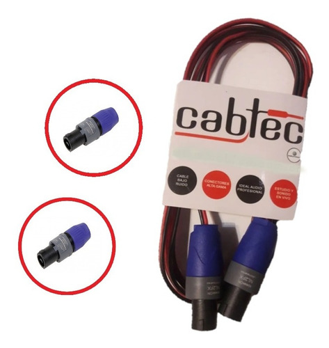 Cable Speakon Bafle Parlante 6 Metros Cab-tec Fichas Neutrik