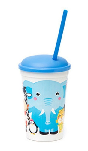 Vaso Infantil C/tapa Y Sorbete Libre Pba 500 Ml Nuva Bazar