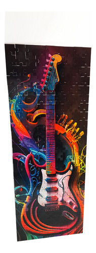 Quebra-cabeça Panorâmico Guitarra Colors De 225 Peças Em Mdf
