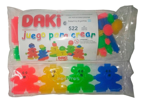 Bloques Daki 62 Piezas Con Ositos - Art 522 - Didácticos