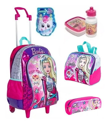 Kit Mochila Barbie Aventura Infantil Completo + Brinde