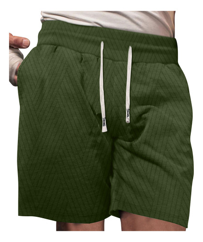 Q Bolsillos Casuales Con Cordón De Color Liso Para Hombre El
