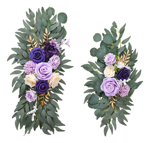 2 Piezas De Flores En Forma De Arco Para Bodas, Hojas Rústic