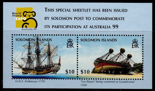 Barcos -  Australia '99  - Islas Salomón - Hojita Mint