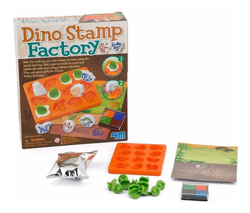 4m Kit Sellos De Yeso Con Moldes Dinosaurios Fm663