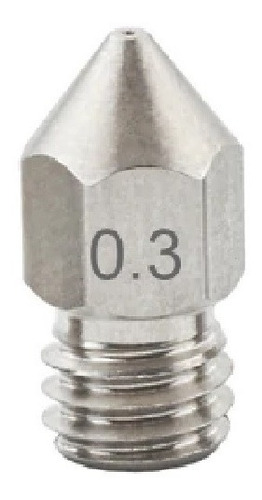 Bico Nozzle 0.3mm-porca 6mm Aço Inox - Mk8 3d Ender3 - Cr-10