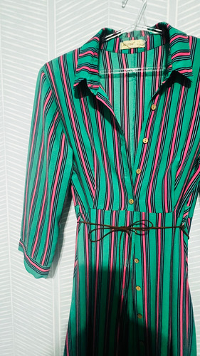 Kimono Camisa Vestido Largo Verde