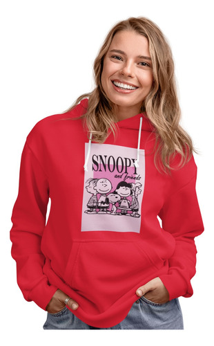 Poleron Dama Snoopy Charlie Brown Comic Algodon Estampado