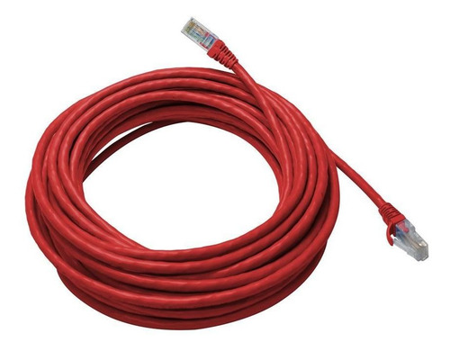Imagem 1 de 9 de Cabo De Rede Crimpado Cat6 Gigabit Utp Nexans Vermelho Rl10m