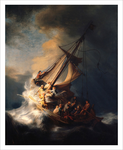 Lamina La Tormenta En El Mar De Galilea Rembrandt 55x68 Cm.