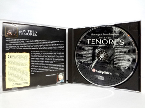 Cd Homenaje Al Teatro Municipal - Los Tres Tenores 1998 Perú