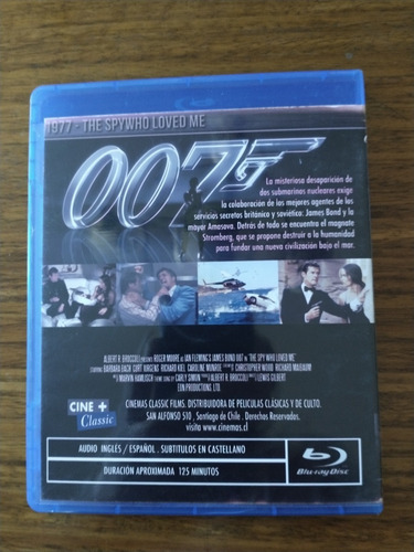 James Bond 007 The Spy Who Loved Me 1977 Mgm Chile - Bluray (Usado)