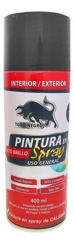 3 Unidades Spray Uso General Negro Mate 400 Ml