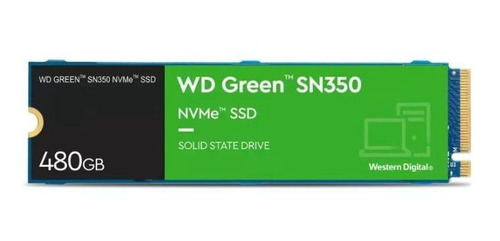 Disco Solido Ssd Wd 480gb 2.5 Nvme Pcie M2 2280 Green Sn350
