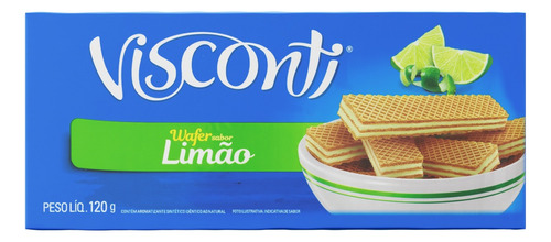 Biscoito Wafer Recheio Limão Visconti Pacote 120g