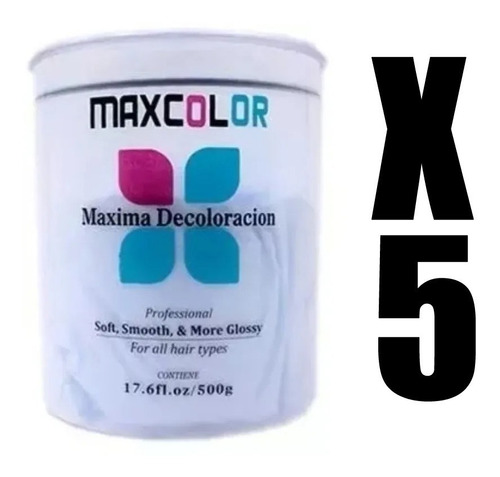 Pack De 5 Decolorante Maxcolor 500grs