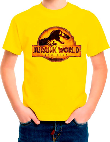 Polera Estampada Niño Jurassic World Película 2022 Algodon
