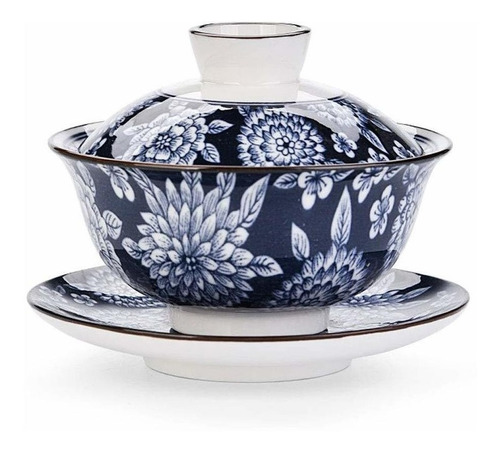 Juego De Té  De Tazas  (porcelana Azul Y Blanca, Con Ta Jdt