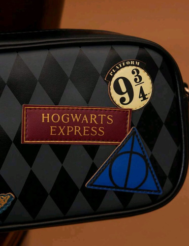 Bolso De Dama Harry Potter Expreso De Hogwarts Negro Geométrico Níquel Negro