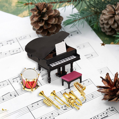 1/12 Juego De Instrumentos Musicales En Miniatura 6 Piezas