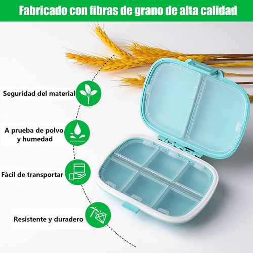 Pastillero Portátil A Prueba De Humedad De 8 Compartimentos