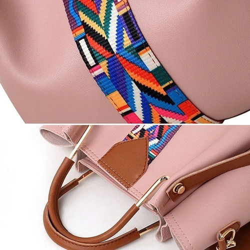 Imagen 6 de 7 de Set 4 Bolsas Mujer Moda Cartera Crossbody Tote Hobo Hombro