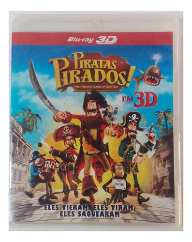 Blu Ray Animação Piratas Pirados 3d Sony Pictures 2012 Usado