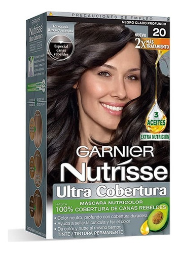 Garnier Nutrisse Ultra Cobertura Tono 20 Negro Profundo