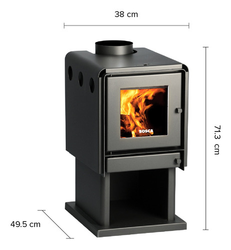 Imagen 2 de 11 de Calefactor Bosca A Leña Limit 350