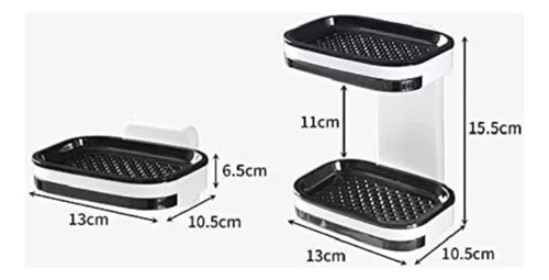 Jabonera Doble Para La Ducha Con Drenaje Pack X2