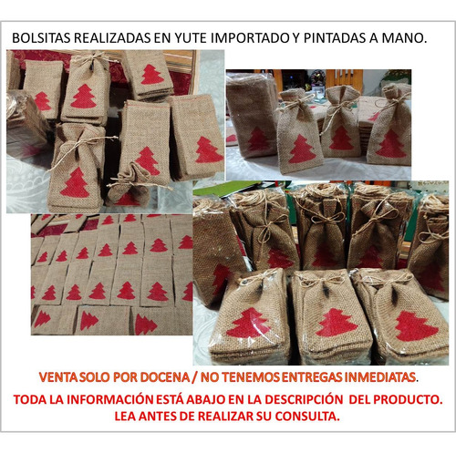 Saquitos Recuerdos Bolsas Bolsitas Yute Cajas Bautizos Bodas