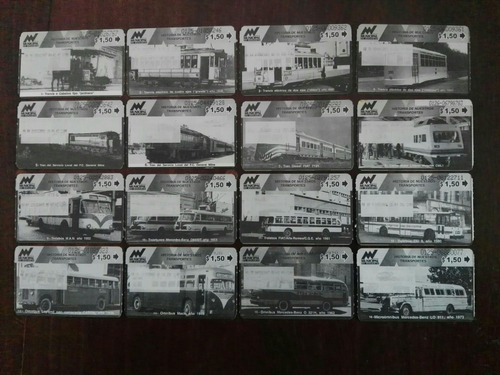 Lote X 16 Tarjetas De Colectivos De Rosario Tema Transportes