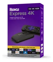 Comprar Roku Express 4K | Dispositivo de streaming HD\u002F4K\u002FHDR com controle remoto simples e botões de atalho. Inclui Cabo HDMI® Premium