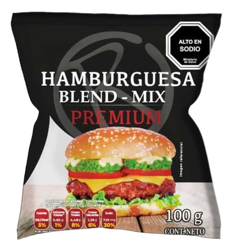 Caja De 40 Hamburguesa Premium De Carne 100 Grs